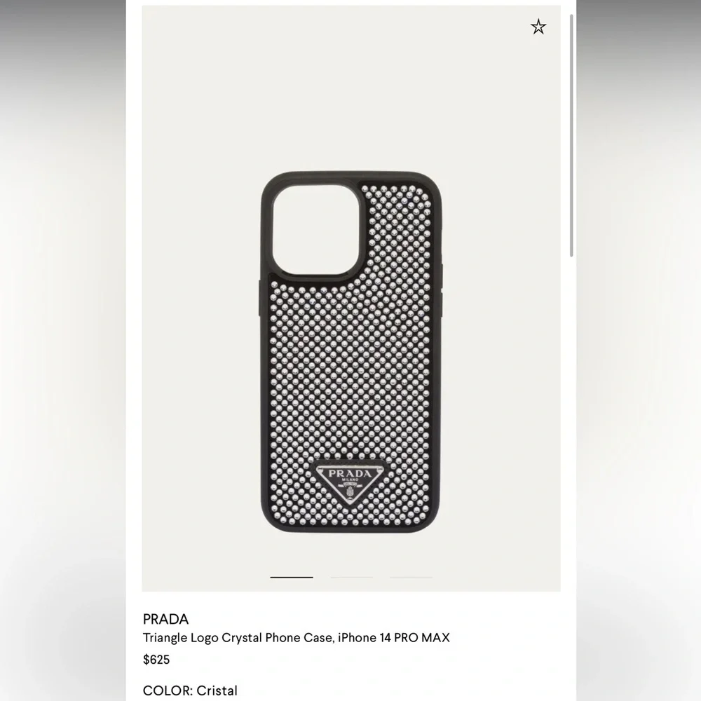 Prada Black Phone Case with Silver Crystal Accents
